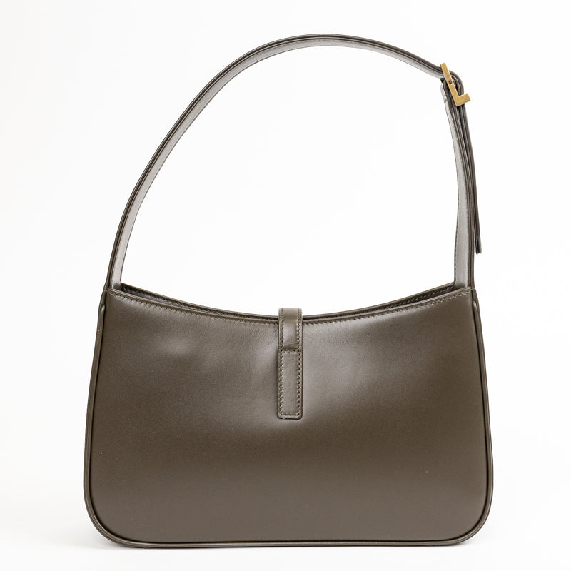 Saint Laurent YSL Olive Green Smooth Leather Le 5 À 7 Hobo Bag
