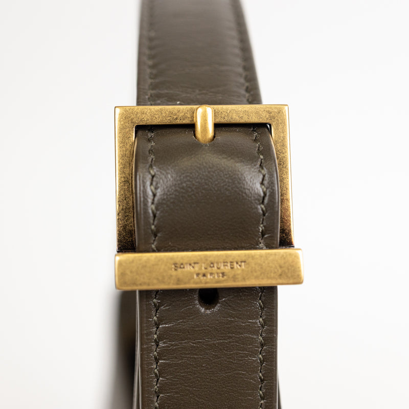 Saint Laurent YSL Olive Green Smooth Leather Le 5 À 7 Hobo Bag