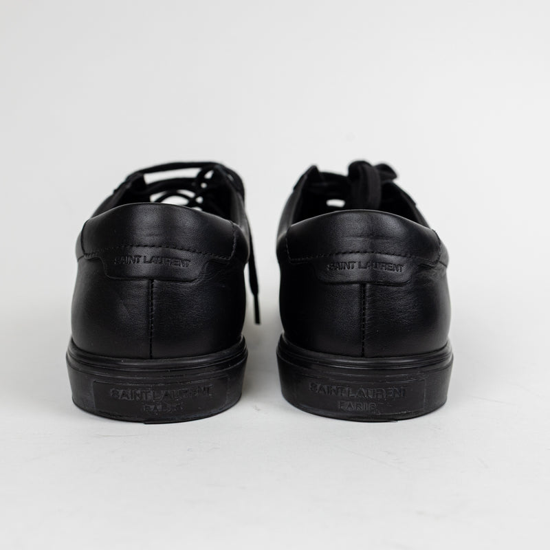 Saint Laurent Black Low Ankle Leather Sneakers Size 42.5