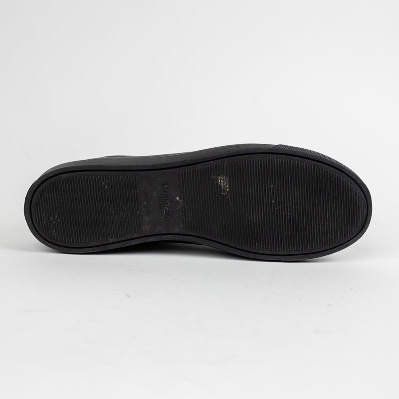 Saint Laurent Black Low Ankle Leather Sneakers Size 42.5