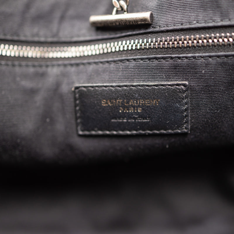 YSL Cream Leather Chevron Matelassé Niki Shoulder Bag