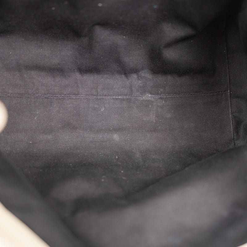 YSL Cream Leather Chevron Matelassé Niki Shoulder Bag