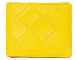 Bottega Venetta Yellow Intrecciato Flap Card CaseIntrecciato Flap Card Case