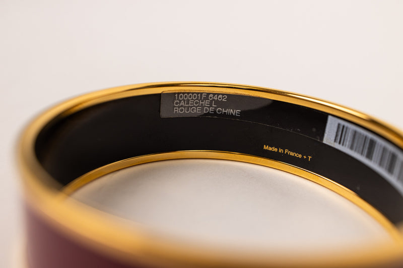 Hermes Red Rough Bangle Wide Enamel Bracelet