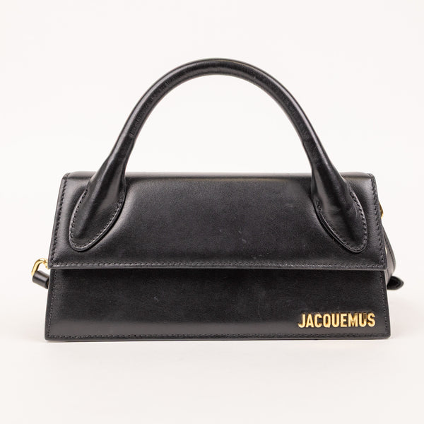 Jacquemus Black Leather Solid Le Long Chiquito Crossbody Bag