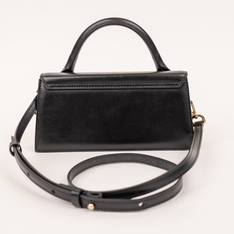 Jacquemus Black Leather Solid Le Long Chiquito Crossbody Bag