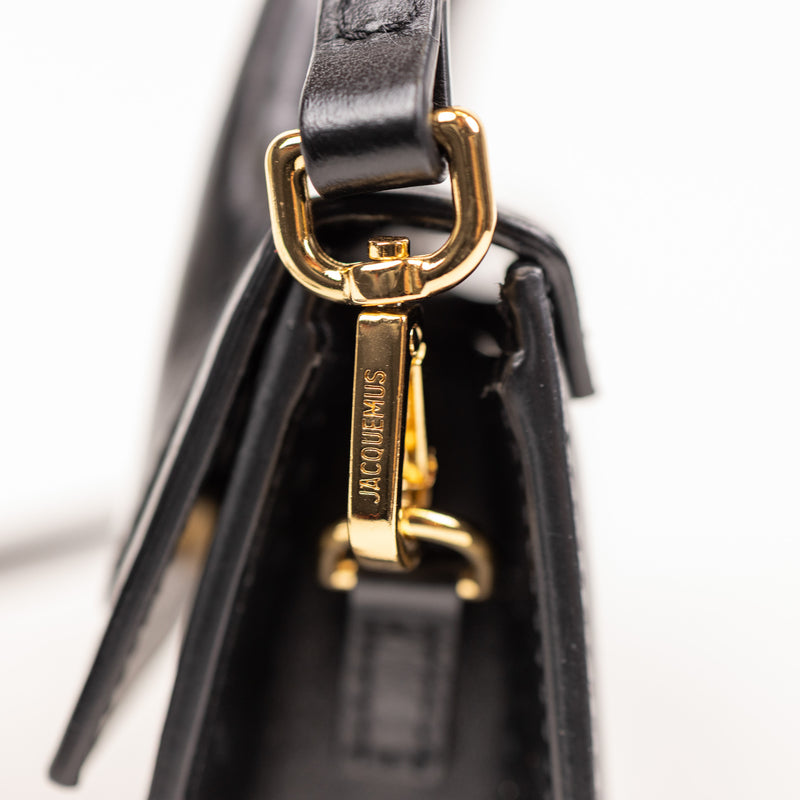 Jacquemus Black Leather Solid Le Long Chiquito Crossbody Bag