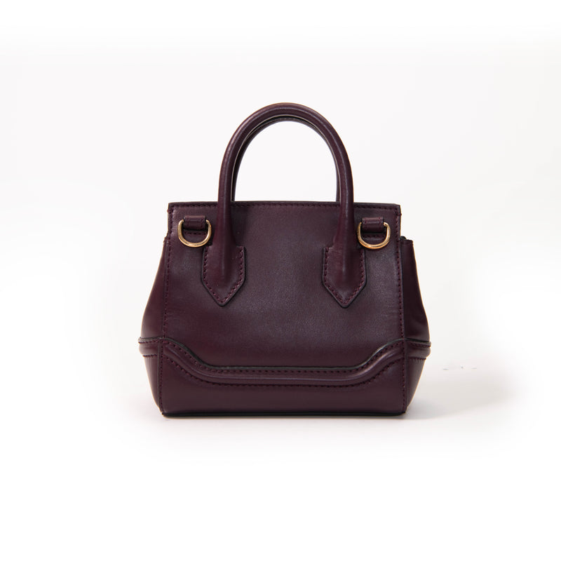 Versace Burgundy Leather Palazzo Empire Tote