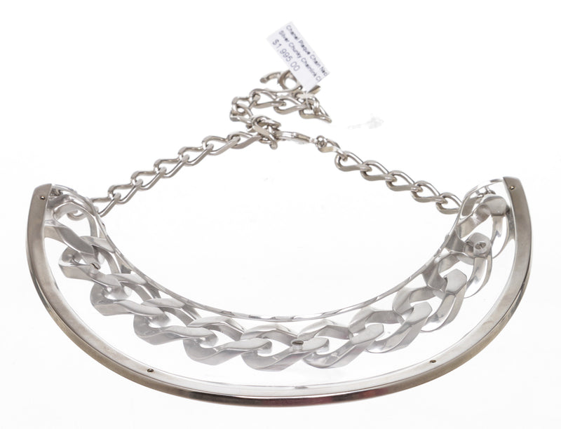 Chanel Silver Chunky Chainlink Clear Necklace
