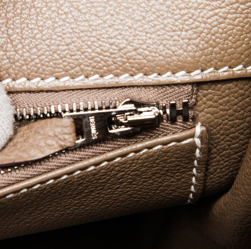Hermes Taupe Togo Leather 40cm Birkin Palladium Hardware