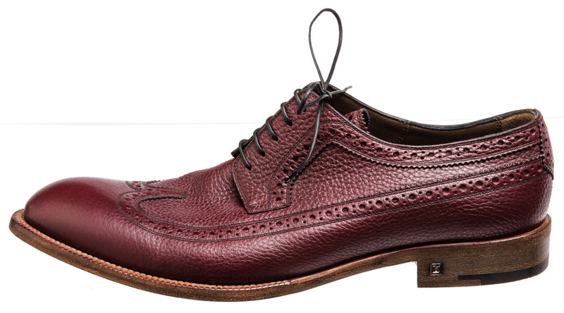 Men's Louis Vuitton Burgundy Lace up Spectator Oxford Shoes Size 10.5