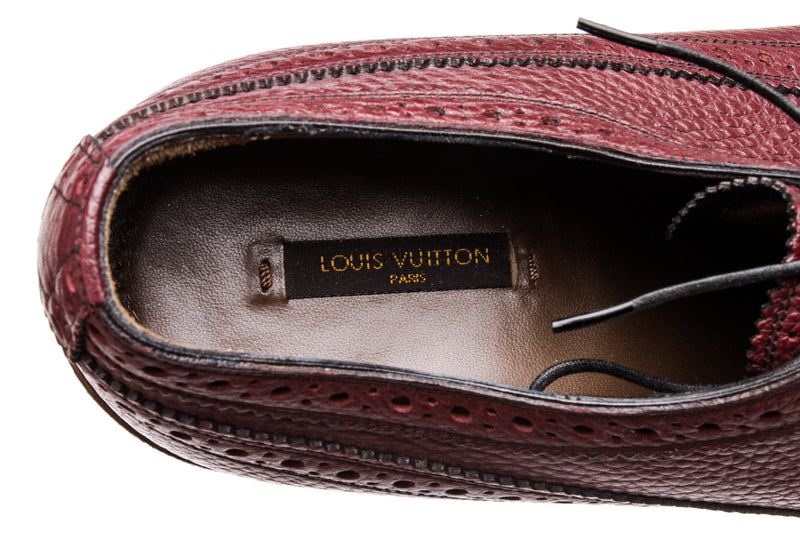Men's Louis Vuitton Burgundy Lace up Spectator Oxford Shoes Size 10.5