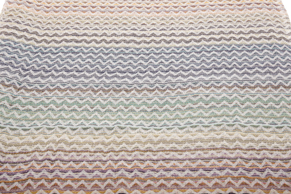 Missoni Home White Blue and Gray Fringe Scarf