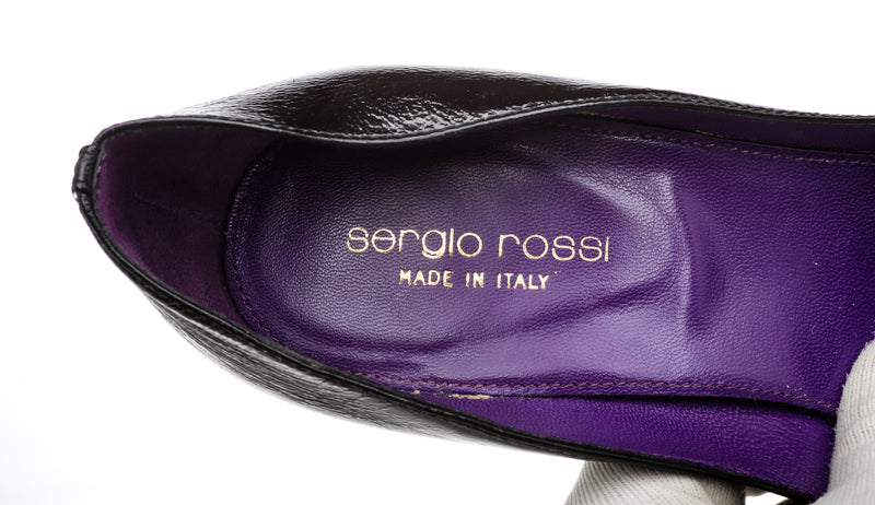 Sergio Rossi Black Patent Leather Pumps Size 37