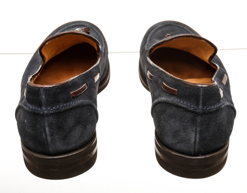 Brunello Cucinelli Blue Suede Men's Shoes Size 45