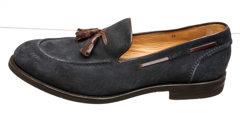 Brunello Cucinelli Blue Suede Men's Shoes Size 45