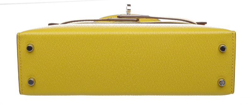 Hermes Yellow Epsom Leather 20cm Kelly Crossbody Bag
