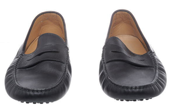 Tod's Black Leather Slip-On Loafers Size Men's 8.5