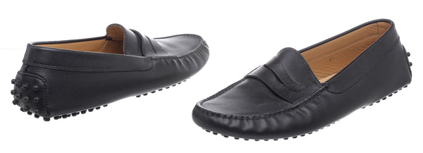 Tod's Black Leather Slip-On Loafers Size Men's 8.5