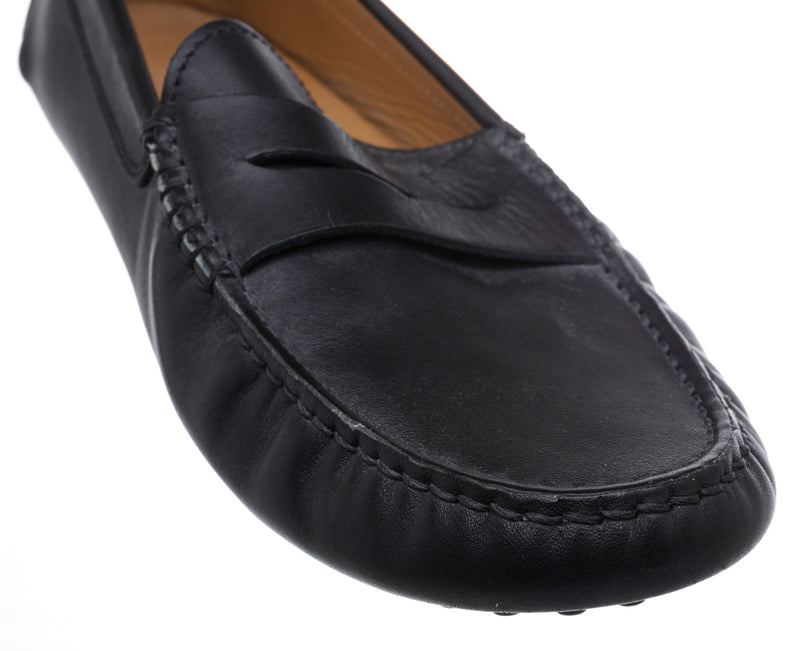 Tod's Black Leather Slip-On Loafers Size Men's 8.5