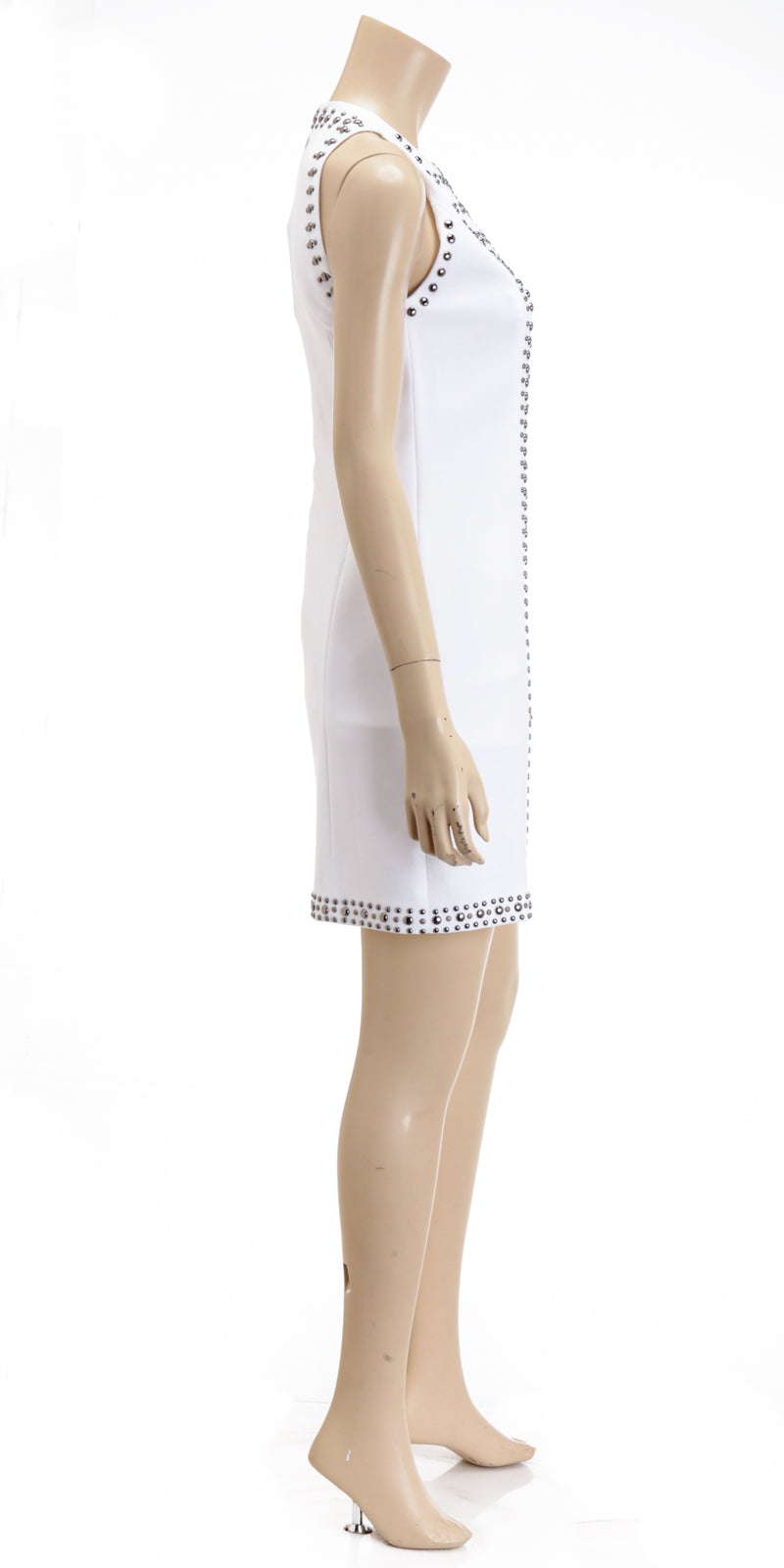Versace Stud Embellished White Dress