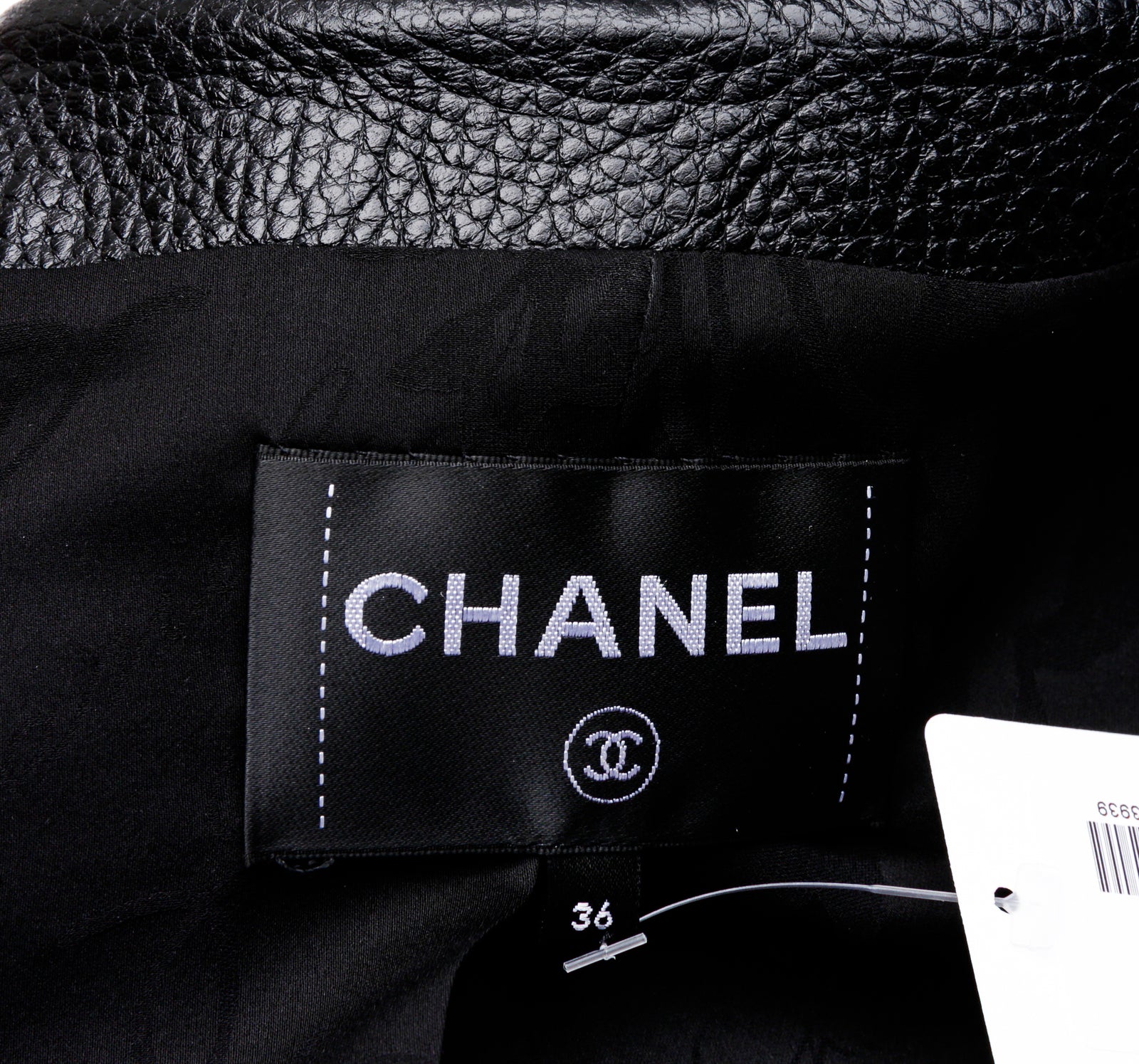 Chanel Black Leather Motorcycle Style Jacket with Boucle