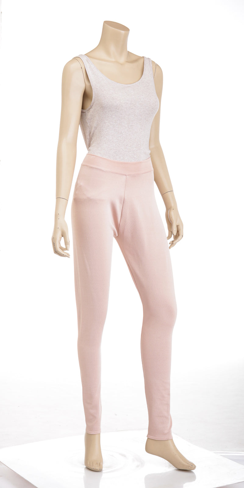 Balmain Pink Knit Skinny Oversized Pants Size XS