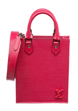 Louis Vuitton Red Rose Petit Epi Leather Sac Plat Crossbody Bag