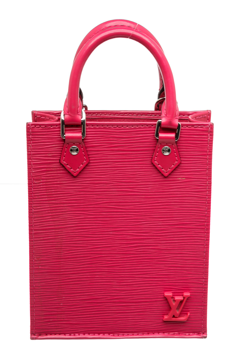 Louis Vuitton Red Rose Petit Epi Leather Sac Plat Crossbody Bag