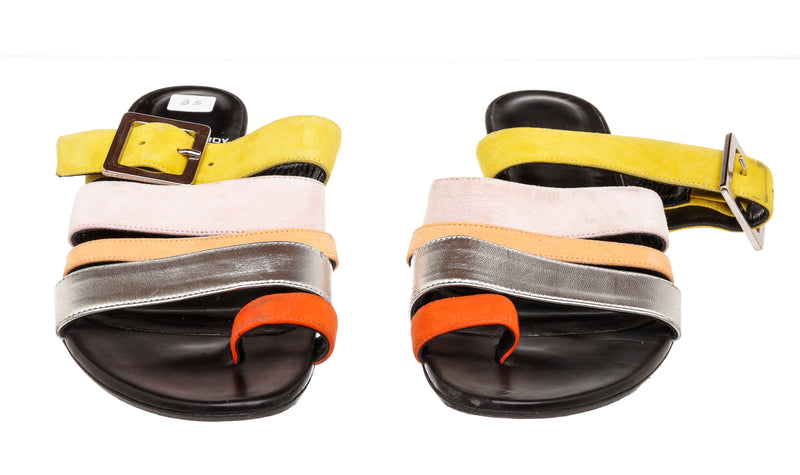 Pierre Hardy Multicolor Suede Sandals Size 35
