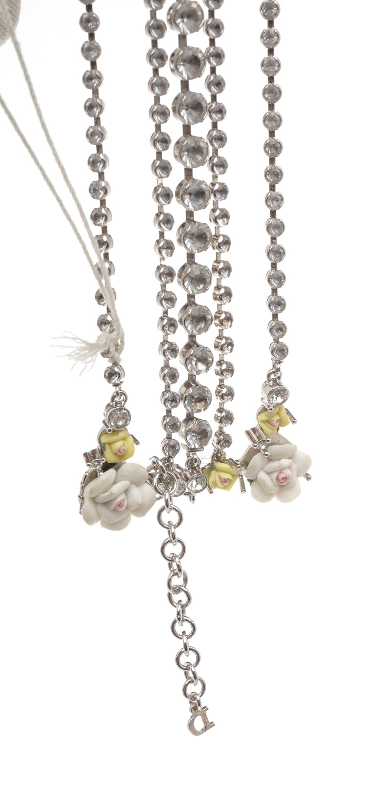 Christian Dior Silver and Crystal Flower Necklace