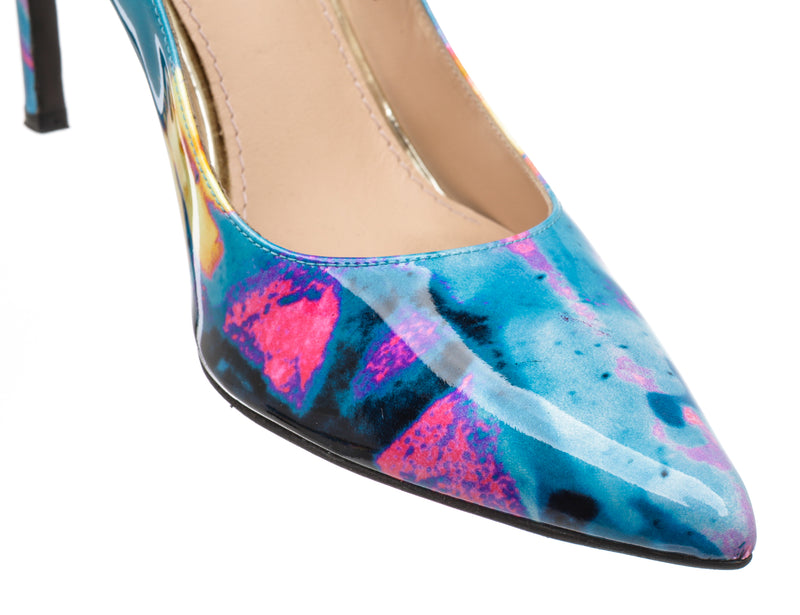Stuart Weitzman Blue Multicolor Patent Leather Pumps Size 9.5