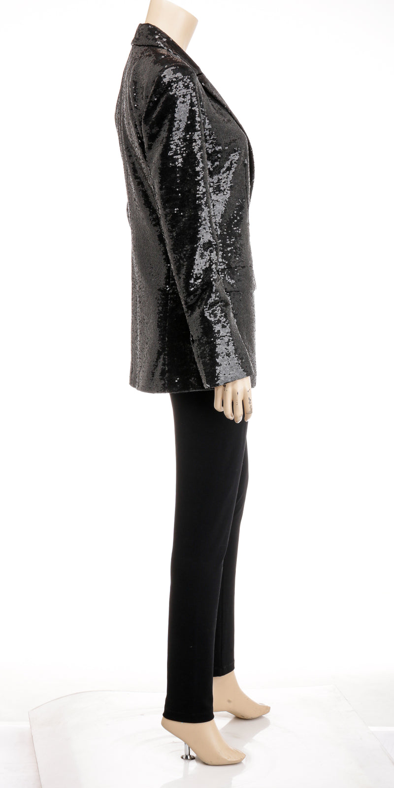 Chanel Black Sequin Blazer Size 42