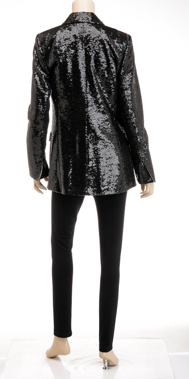 Chanel Black Sequin Blazer Size 42