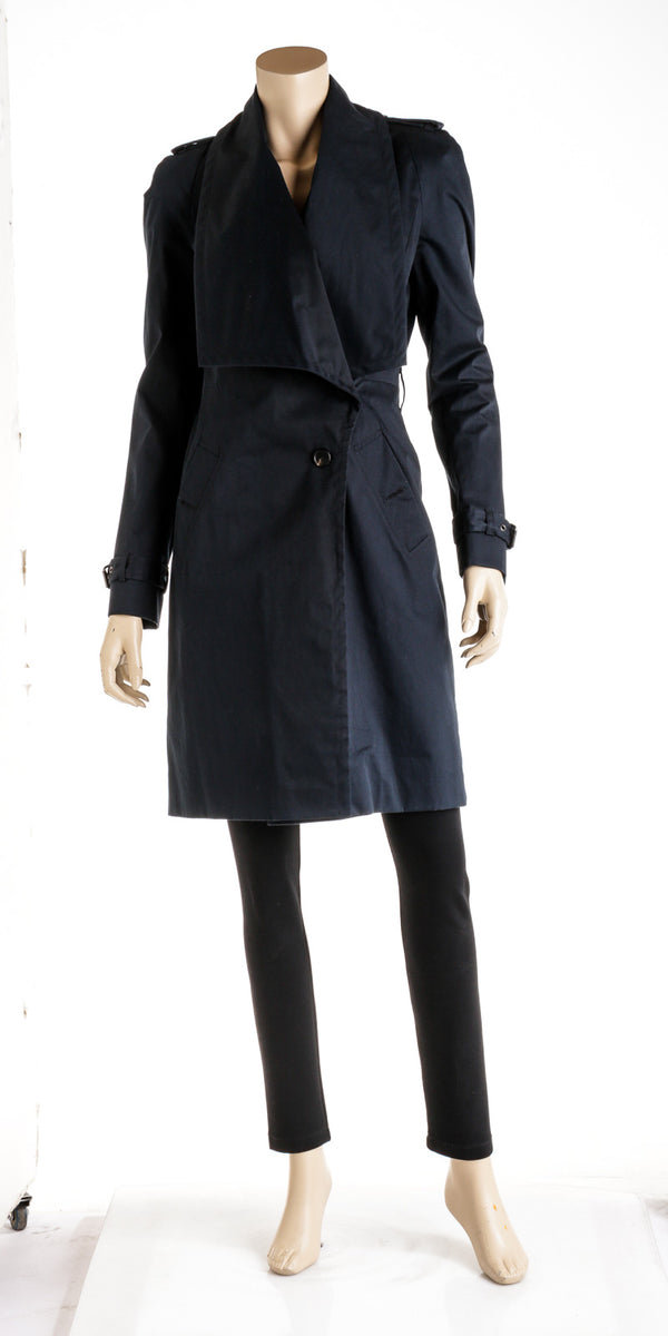 Givenchy Navy Blue Cotton Trench Coat Size 38