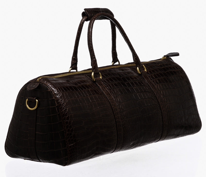 Unbranded Brown Alligator Duffle Travel Bag