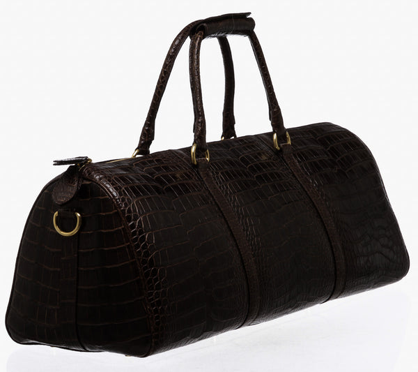 Unbranded Brown Alligator Duffle Travel Bag