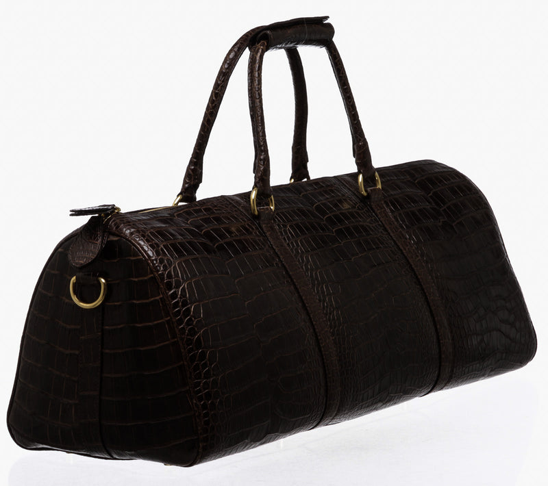 Burberry Alligator Travel Bag in Brown