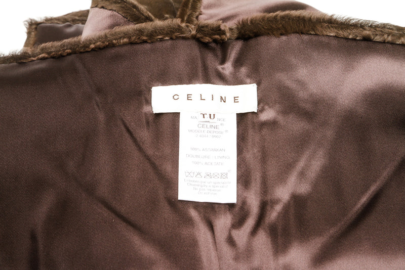 Celine Brown Astrakan Fur Stole